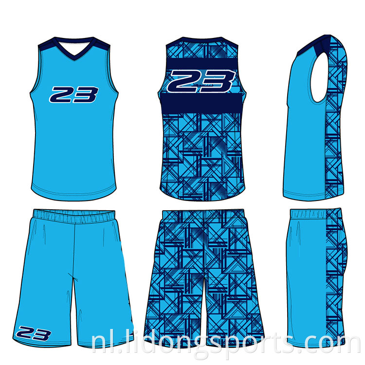 Basketball jersey uniform ontwerp kleur blauw basketbal uniform beste basketball jersey ontwerp